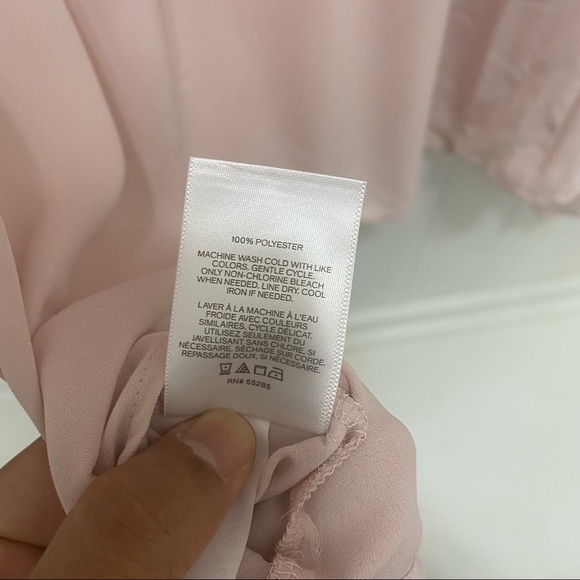 🚫SOLD🚫 EXPRESS PLEATED BLOUSE BLUSH COLOR BALLOON SLEEVES WOMENS SMALL - Picture 5 of 5